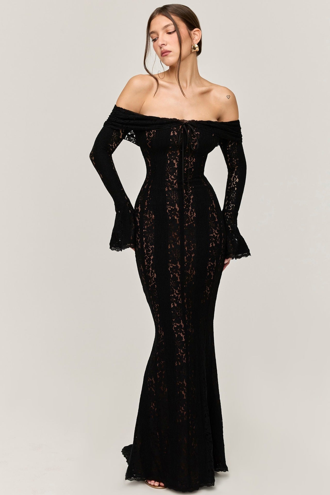 Lace-Up Elegance Dress