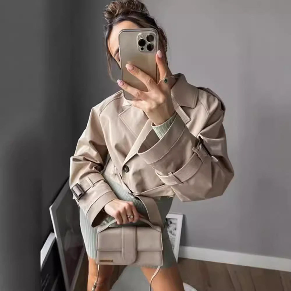 Casual Solid Trench