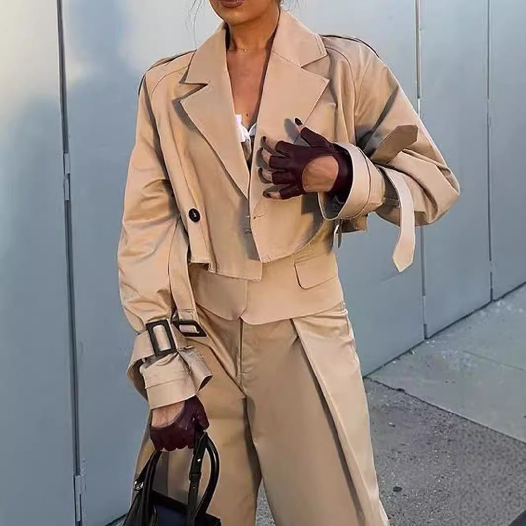 Casual Solid Trench