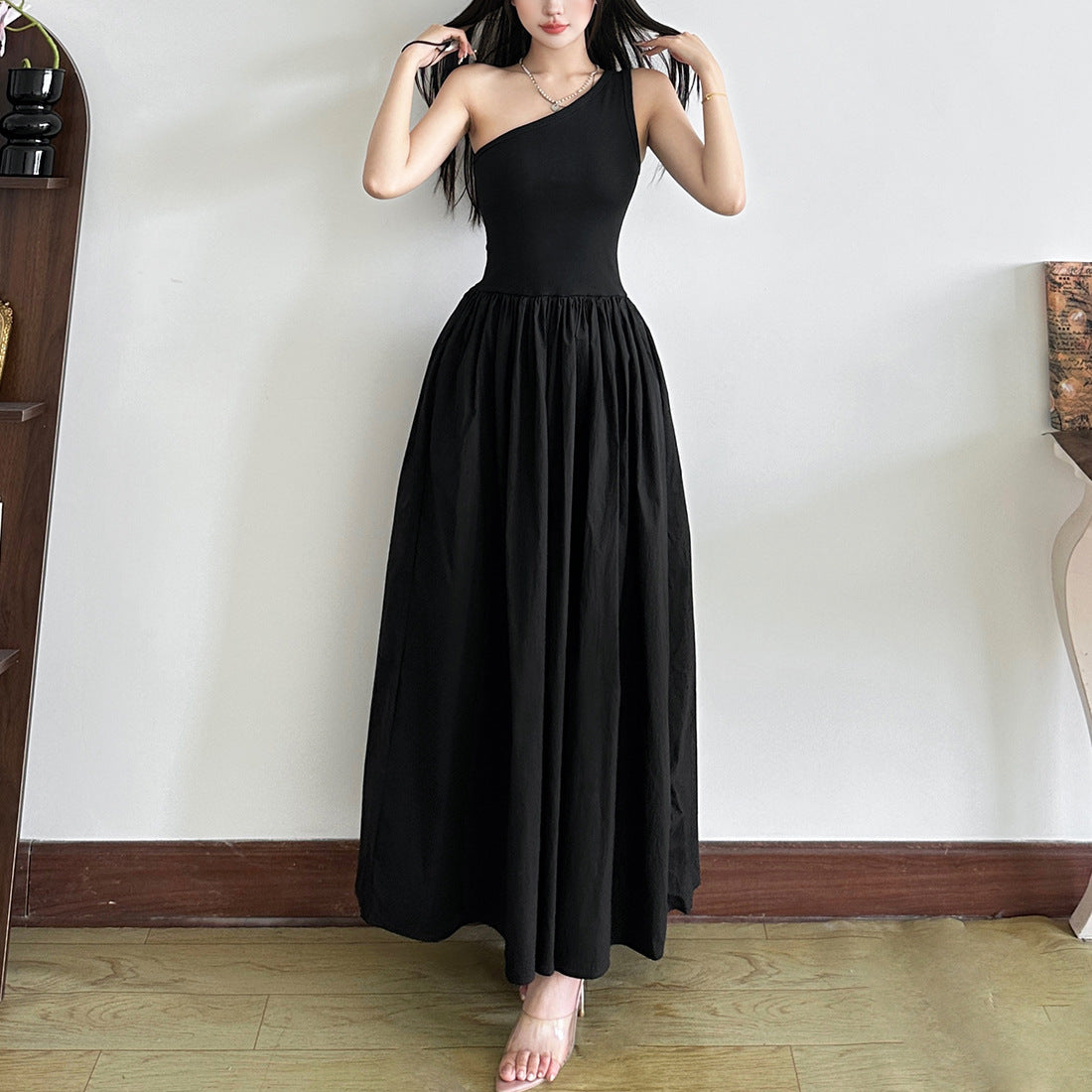 Sleeveless Shoulder Dress