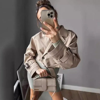 Casual Solid Trench