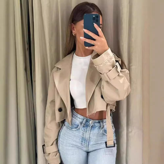 Casual Solid Trench