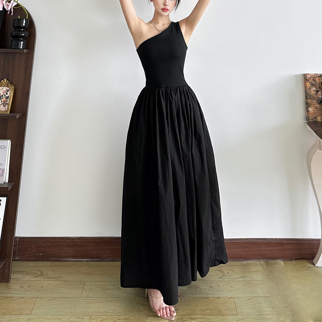 Sleeveless Shoulder Dress
