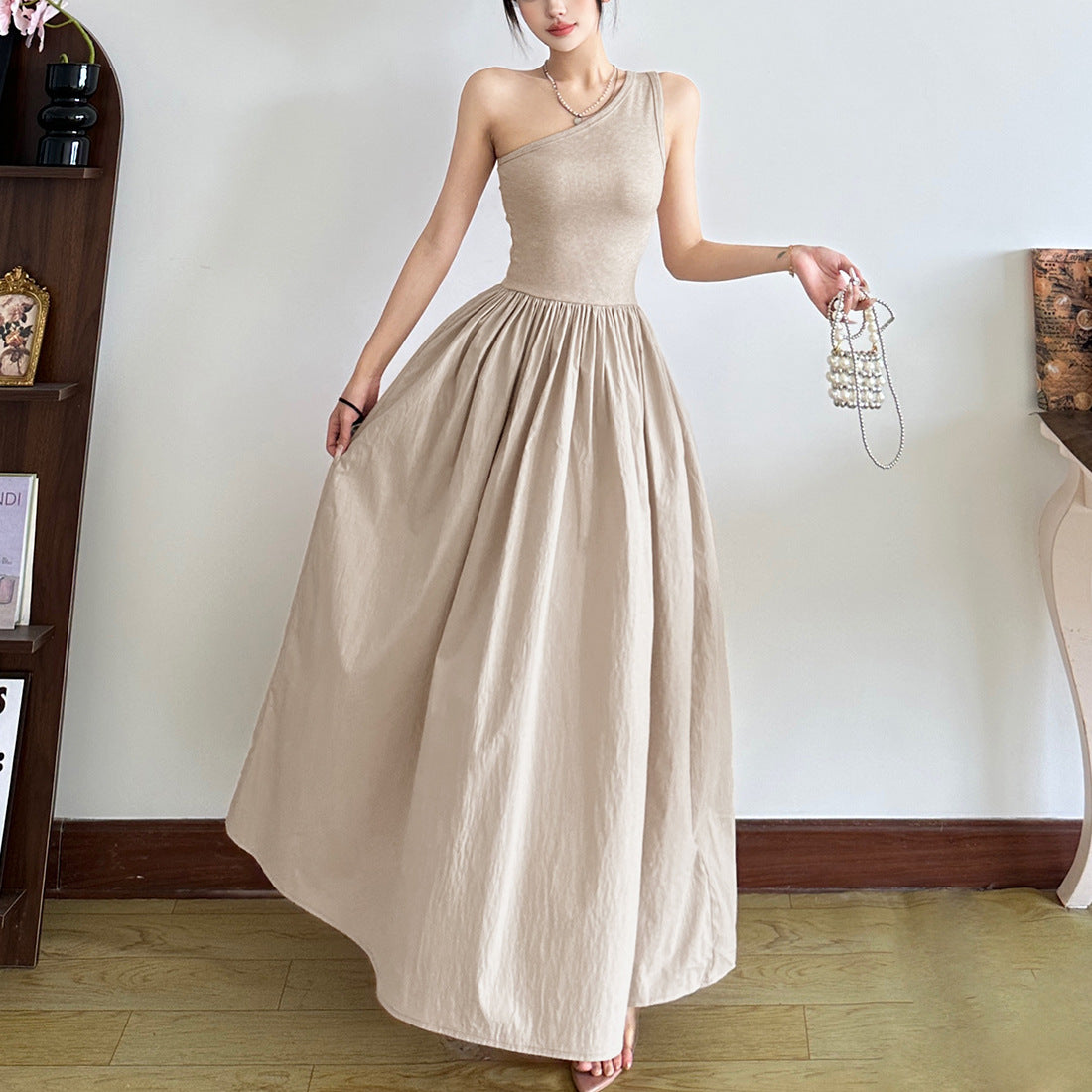 Sleeveless Shoulder Dress