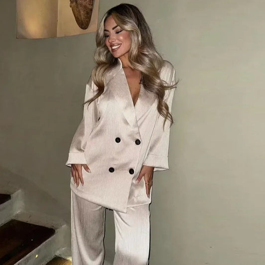 Casual Ruffled Suit