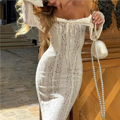 Lace-Up Elegance Dress
